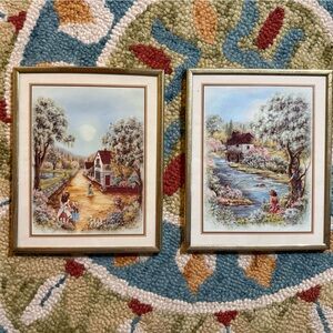 Vintage Framed Prints Set Of 2
